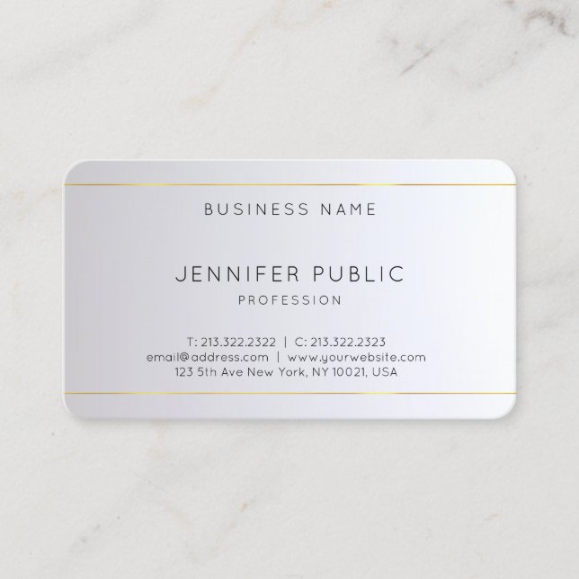Monogram Gold Silver Rounded Elegant Template Visitenkarte (Vorderseite)