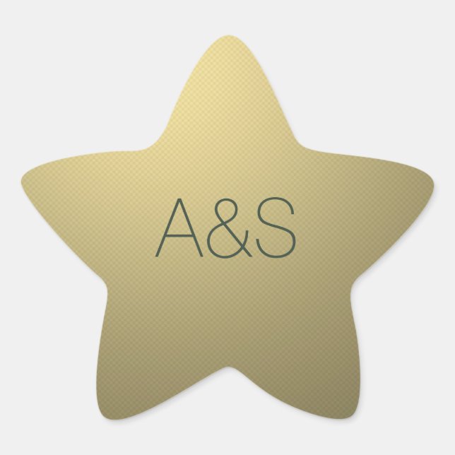 Monogram Gold Star Business Holiday Stern-Aufkleber (Vorderseite)