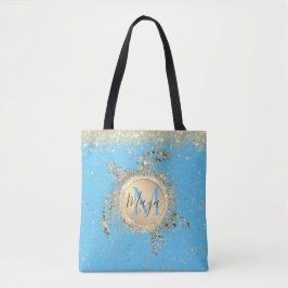 Monogram Gold Turtle Glitzer Personalisiert
