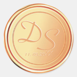 Monogram Gold Wax Siegel Wedding Stickers