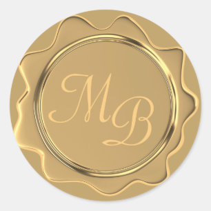 Monogram Gold Wax Umschlag Aufkleber Wedding Stick