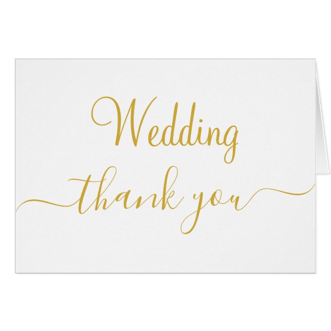 Monogram Gold White Wedding Vielen Dank für Ihre H (Vorderseite (Horizontal))