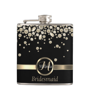 Monogram Golden Diamond - Bridesmaid Flachmann