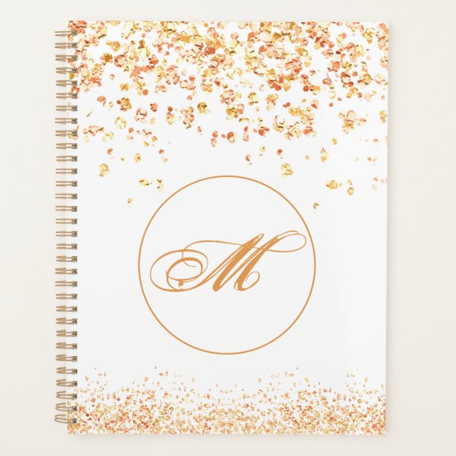 Monogram Golden Glitzern Planner Planer (Vorderseite)