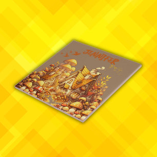 Monogram Golden Hütte Core on Brown   Fliese