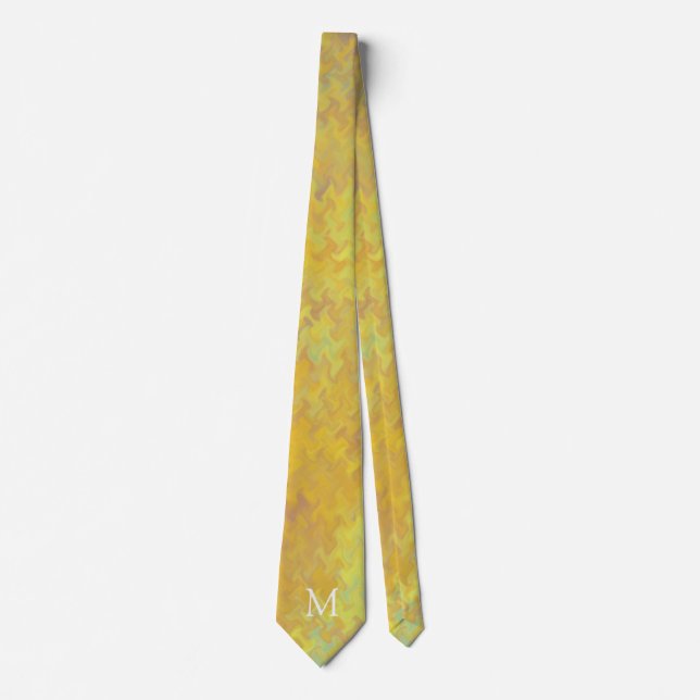 Monogram Golden Marble Art Krawatte (Vorderseite)