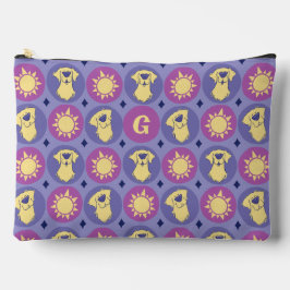 Monogram Golden Retriever Whimsical Sun Large Zubehörtasche