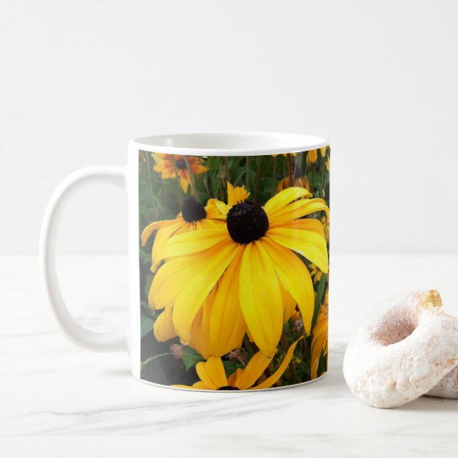 Monogram Golden Rudbeckia Black Mit Augen Susan Bl Kaffeetasse (Mit Donut)
