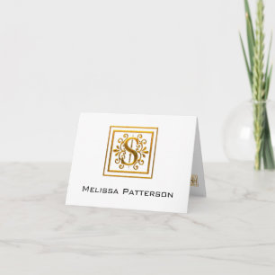 Monogram Golden S Elegante Persönliche Note Card