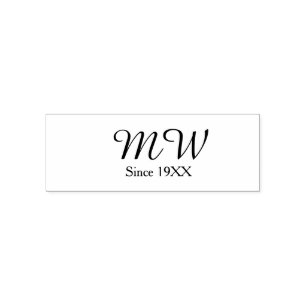 Monogram golden seit 19XX Jahr Haferflocken Hochze Permastempel