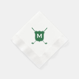 Monogram Golf Club Wappen Diagonal Green Napkins Serviette