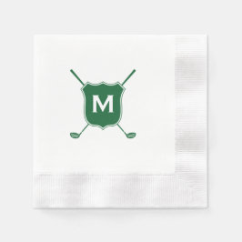 Monogram Golf Club Wappen in Green Napkins Serviette