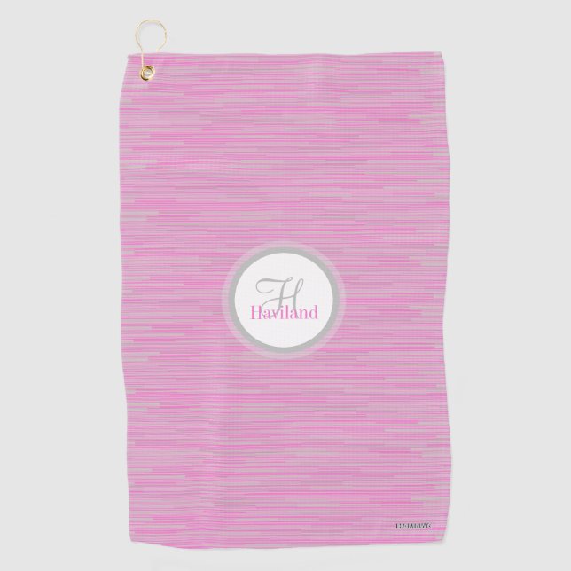 Monogram Golf Handtuch mit Name und Anfangsbuchsta (Vorderseite)