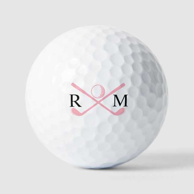 Monogram Golf Player Club Rosa Logo Golfball (Vorderseite)