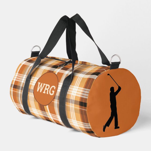 Monogram Golfer "Autumn Gold" Kariert Duffle Bag (Linke Seite)