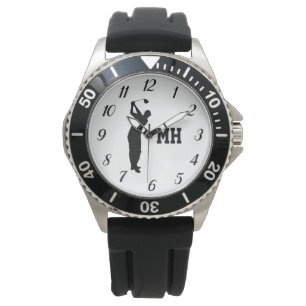 Monogram Golfer Black Golf Elegante Moderne Armbanduhr