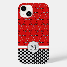 Monogram Golfmuster rot Case-Mate iPhone 14 Hülle