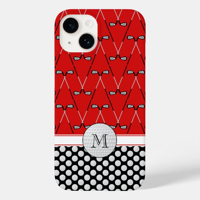 Monogram Golfmuster rot Case-Mate iPhone Hülle (Rückseite)