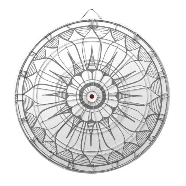 Monogram Grau-Rosa Modernes Medallion-Muster Dartscheibe (vorne)