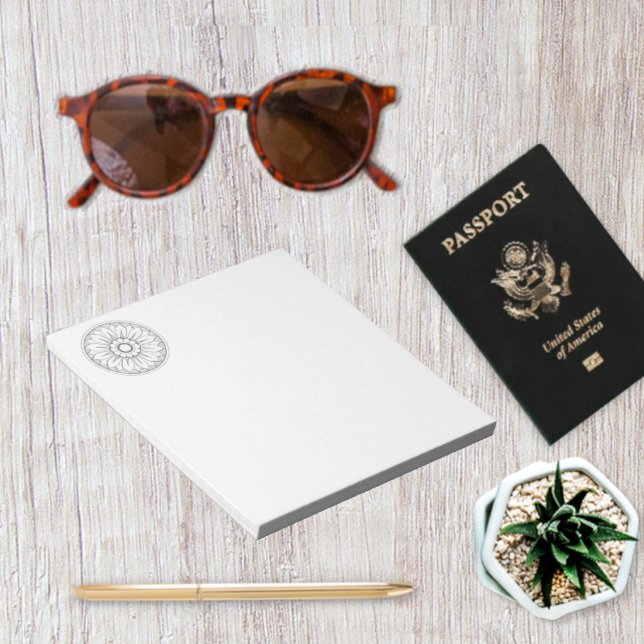 Monogram Grau-Rosa Modernes Medallion-Muster Notizblock (Von Creator hochgeladen)