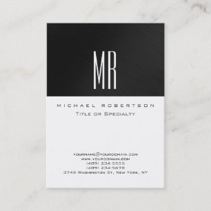 Monogram, Grau-Weiß-Farbkubby-Visitenkarte Visitenkarte
