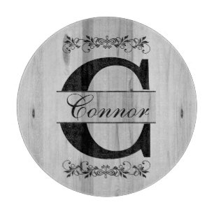 Monogram Graue Imitate Butcher Block Wood   DIY Te Schneidebrett