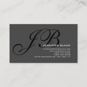 Monogram Graue schwarze Farbton Business Card Visitenkarte