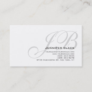 Monogram Graue weiße Farbtöne Business Card Visitenkarte