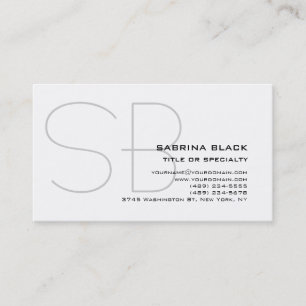 Monogram Graue White Consultant-Visitenkarte Visitenkarte
