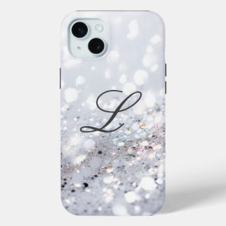 Monogram Grauer glamouröser Glitzer Case-Mate iPhone Hülle