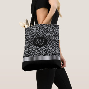 Monogram Graues Leopard Muster