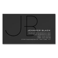 Monogram Gray Black Modern Initial Letters Name