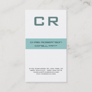 Monogram Gray Blue White Attractive Business Card Visitenkarte