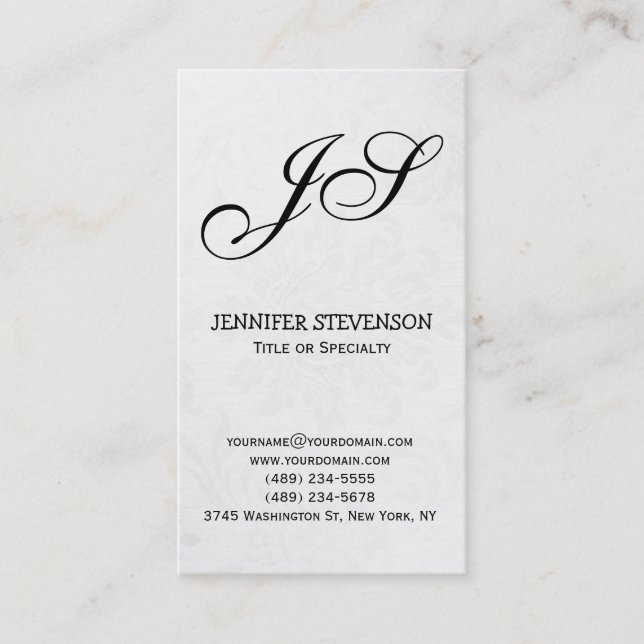 Monogram Gray Muster Consultant Business Card Visitenkarte (Vorderseite)