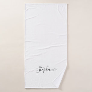 Monogram Gray White Custom Simple Minimal Badehandtuch