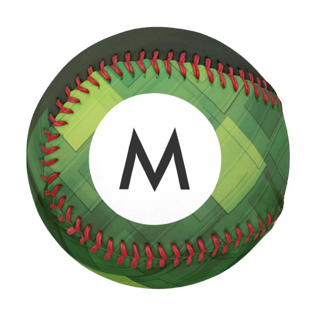Monogram Green abstrakt Technology Design Baseball (Vorderseite Links)
