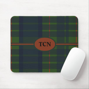 Monogram Green and Blue Red Tartan Scott Kariert Mousepad