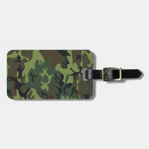Monogram Green Brown Black Camouflage Camouflage Gepäckanhänger