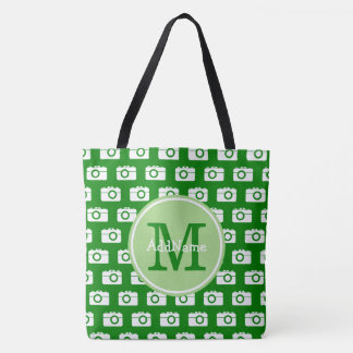Monogram Green Camera Muster mit Individuelle Name