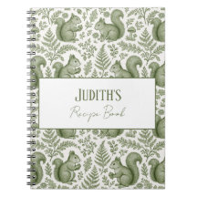 Monogram Green Chinoiserie Squirrel Woodsy Recipe