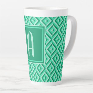 Monogram Green Dreistone Diamond Muster Milchtasse