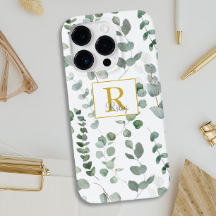 Monogram Green Eucalyptus Pattern Case-Mate iPhone 14 Pro Hülle