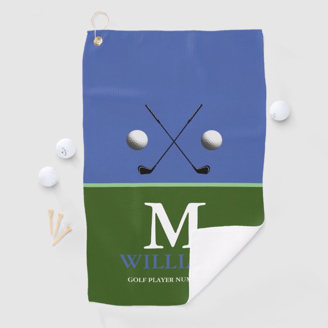 Monogram Green Golfer Golfhandtuch (Insitu)