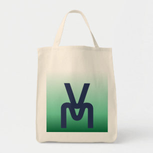 Monogram Green Gradient Einkaufstasche