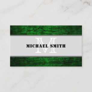 Monogram Green Grunge Background #2 Visitenkarte