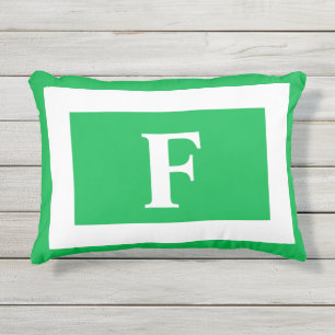Monogram Green Initial Summer Kissen Für Draußen