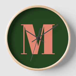 Monogram Green Letter Simple Modern Uhr