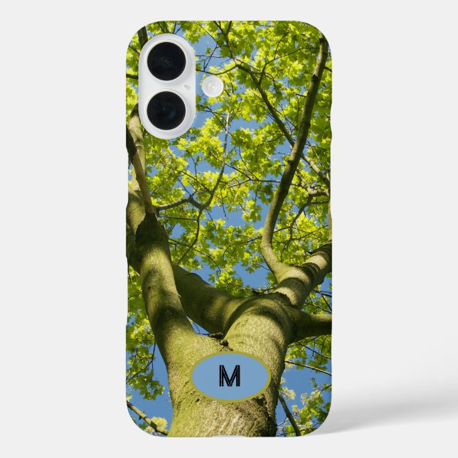Monogram Green Tree Crown Foto mit blauem Himmel - Case-Mate iPhone Hülle (Rückseite)