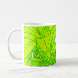 Monogram Green und Imitats Gold Blume Kaffeetasse