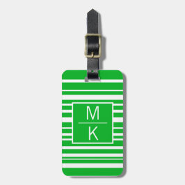Monogram Green Uneven Striping GL Square Splitter Gepäckanhänger